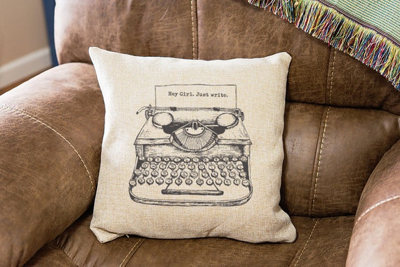 Personalized Writers Pillow Cover Custom Message Typewriter Decorative  Pillow Case 18