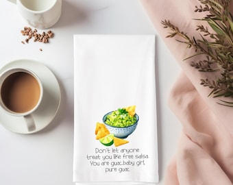 Funny Avocado Guacamole Kitchen Towel | Guac Baby Girl Tea Towel | Funny Food Gift  | Snarky Kitchen Towel | Food Lover Gift