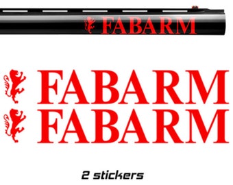 2 x Fabarm Vinyl-Aufkleber für Schrotflinten-Waffenkoffer, Waffensicher, Autofenster, Tablet, PC, Wand, iPhone, Laptop, Notebook, iPad, MacBook usw.