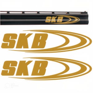 2x SKB  Vinyl Decal Sticker Autocollant Aufkleber Adesivi Pegatina. 3 sizes 8 colours, For Shotgun Gun, Case, Gun Safe