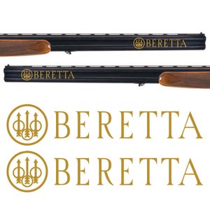 2 adesivi in vinile Beretta per custodia per fucile, cassaforte, finestrino dell'auto, tablet, PC, parete, iPhone, laptop, notebook, iPad, Macbook, ecc.