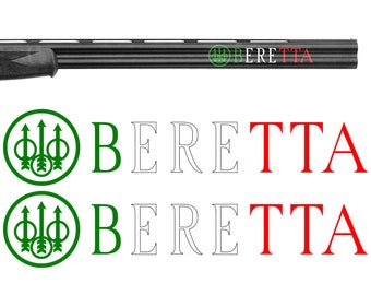 2x Beretta Italia Italy Vinyl Decal Sticker for Shotgun Gun Case Gun Safe Car Aufkleber