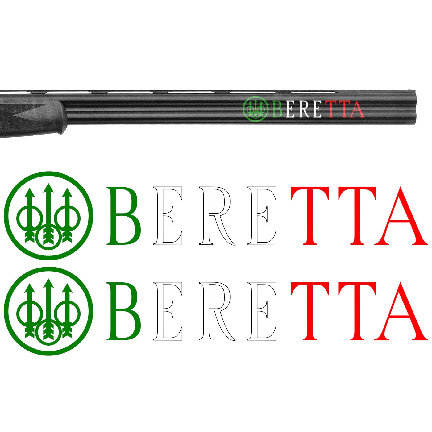 2x Beretta Italia Italy Vinyl Decal Sticker for Shotgun Gun Etsy
