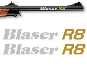 2x Blaser R8 Vinyl Decal Sticker for Shotgun Gun Case Gun Safe Car Window Tablet PC Wall iPhone Laptop Notebook iPad Macbook etc.