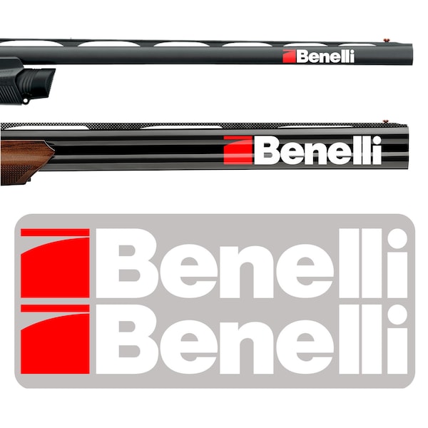 2x Benelli Vinyl Decal Sticker for Barrel Shotgun Gun Case Gun Safe Car Window Tablet PC Wall iPhone Laptop Notebook iPad Macbook