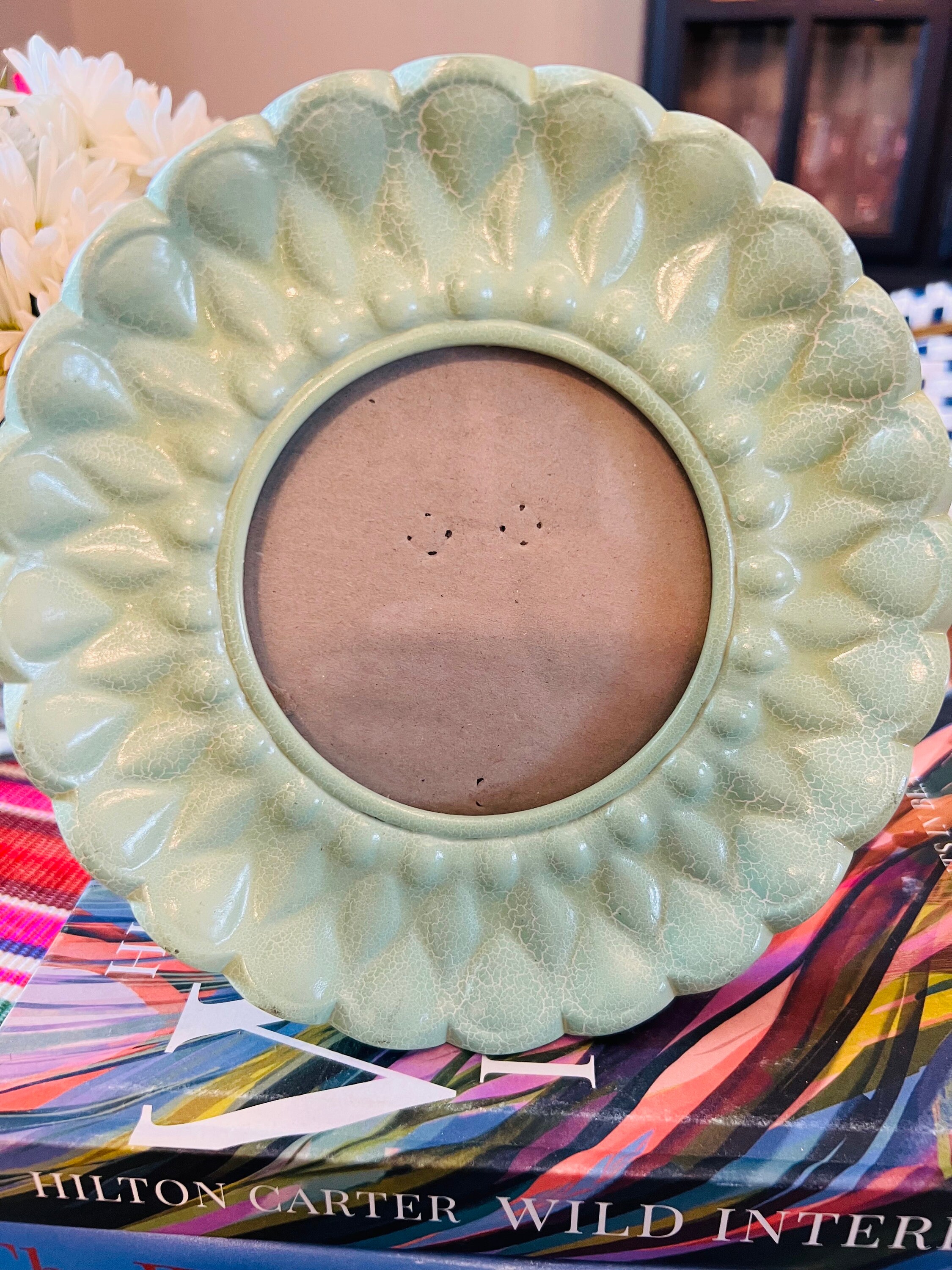 Vintage Cynthia Rowley Picture Frame, Round Ceramic Etsy