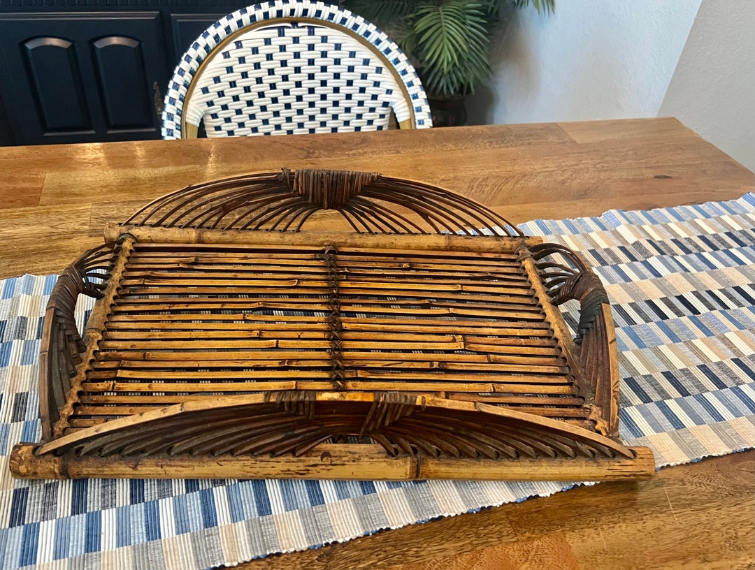 Vintage Bamboo Serving Tray Chinoiserie Mid Century Modern. Etsy