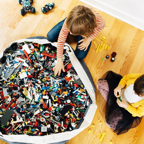 eftermiddag hoppe Tilbud Swoop Toy Storage Bag for Legos GRAY - Etsy