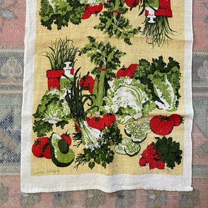Vintage George Wright vegetable linen towel