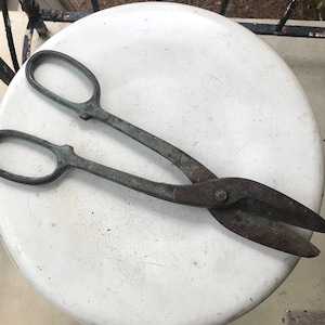 Mid century tool tin snippers Forged Steel