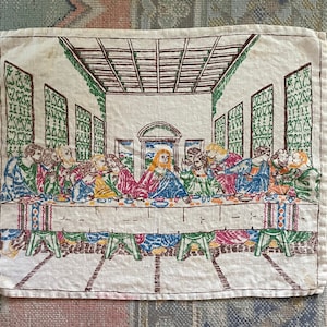 Vintage needlepoint kit canvas-The Last Supper