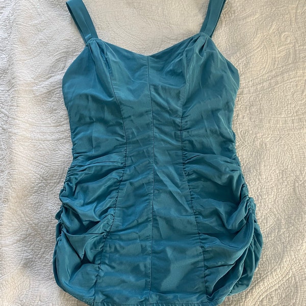 1950’s Rosa Marie Reid blue ruched women’s swimsuit