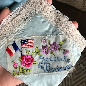 WWI French Souvenir hanky-Souvenir de Bordeaux