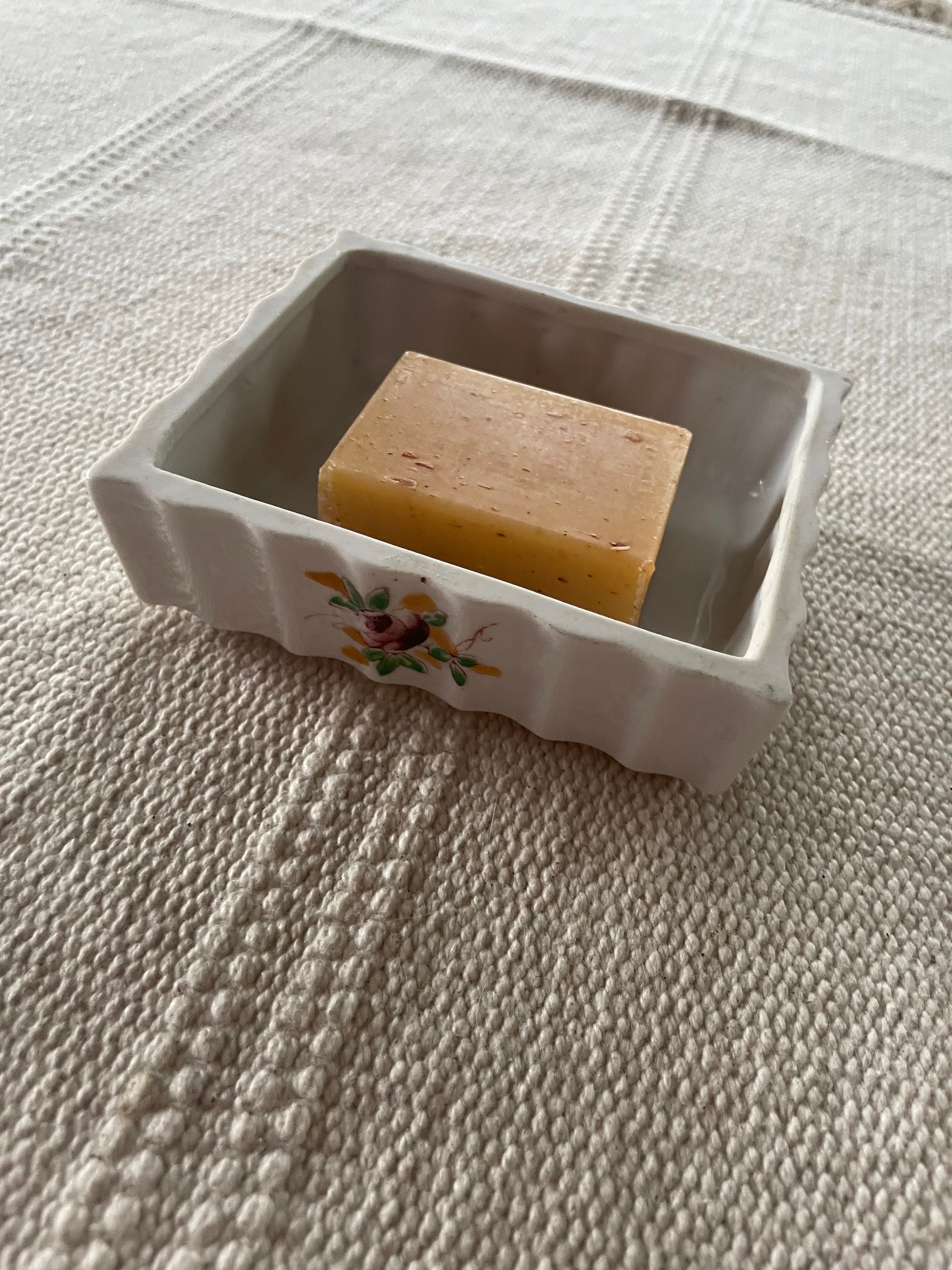 Antique Ironstone Hand Painted Fluted Soap Dish Etsy