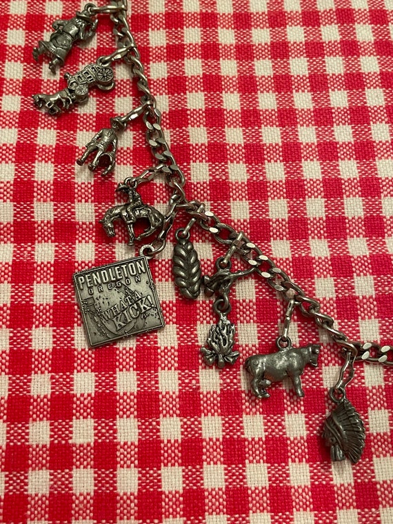 1950s Western themed charm bracelet-Pendleton - image 4