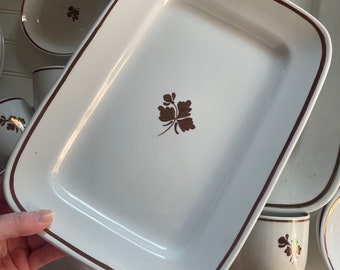 Antique Ironstone Luster Copper Tea Leaf   Platter-13” x 9.25”
