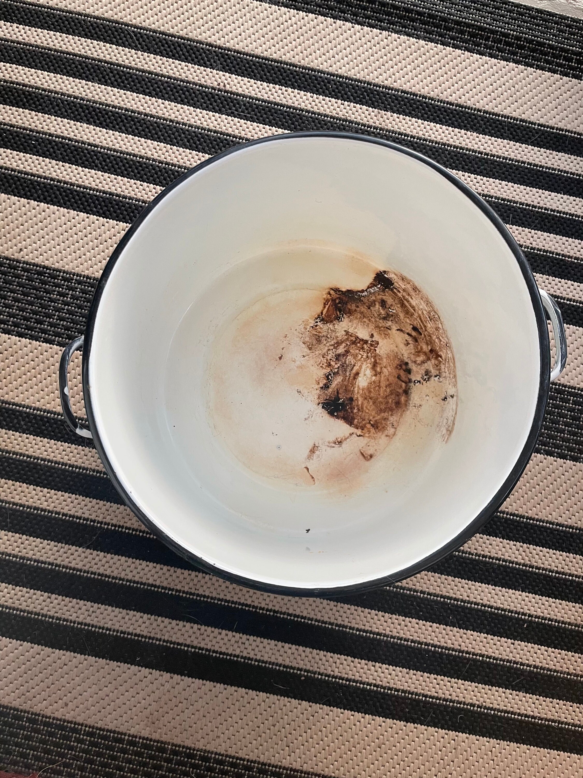 Vintage White and Black Enamel Stock Pot With Lid Etsy