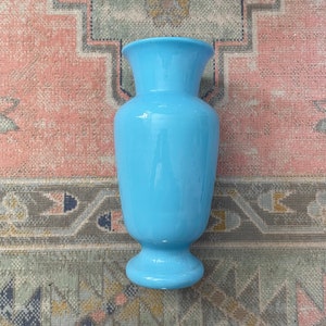 French Aqua Opaline glass vase