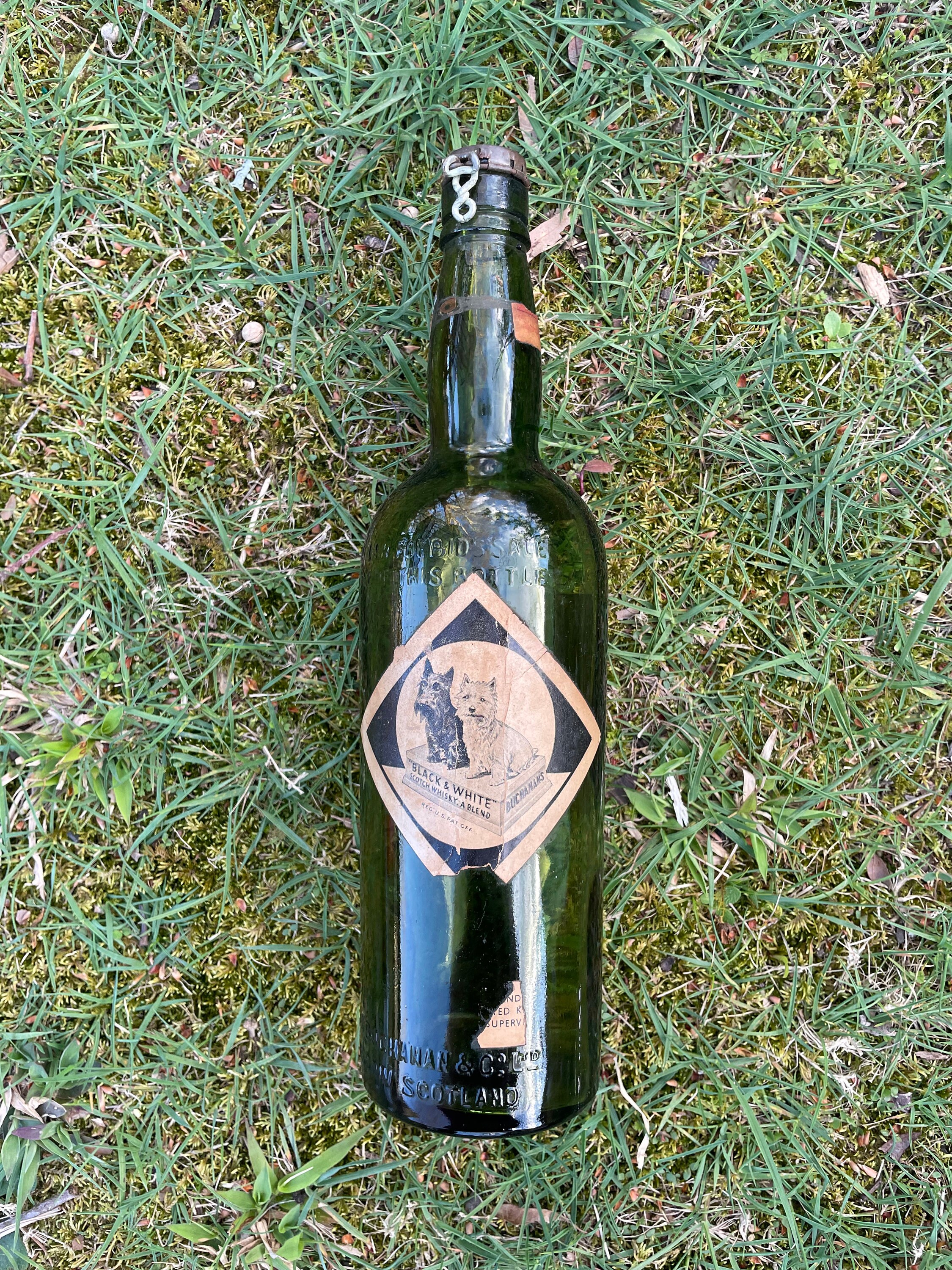 Vintage James Buchanan Black and White Whisky Bottle - Etsy