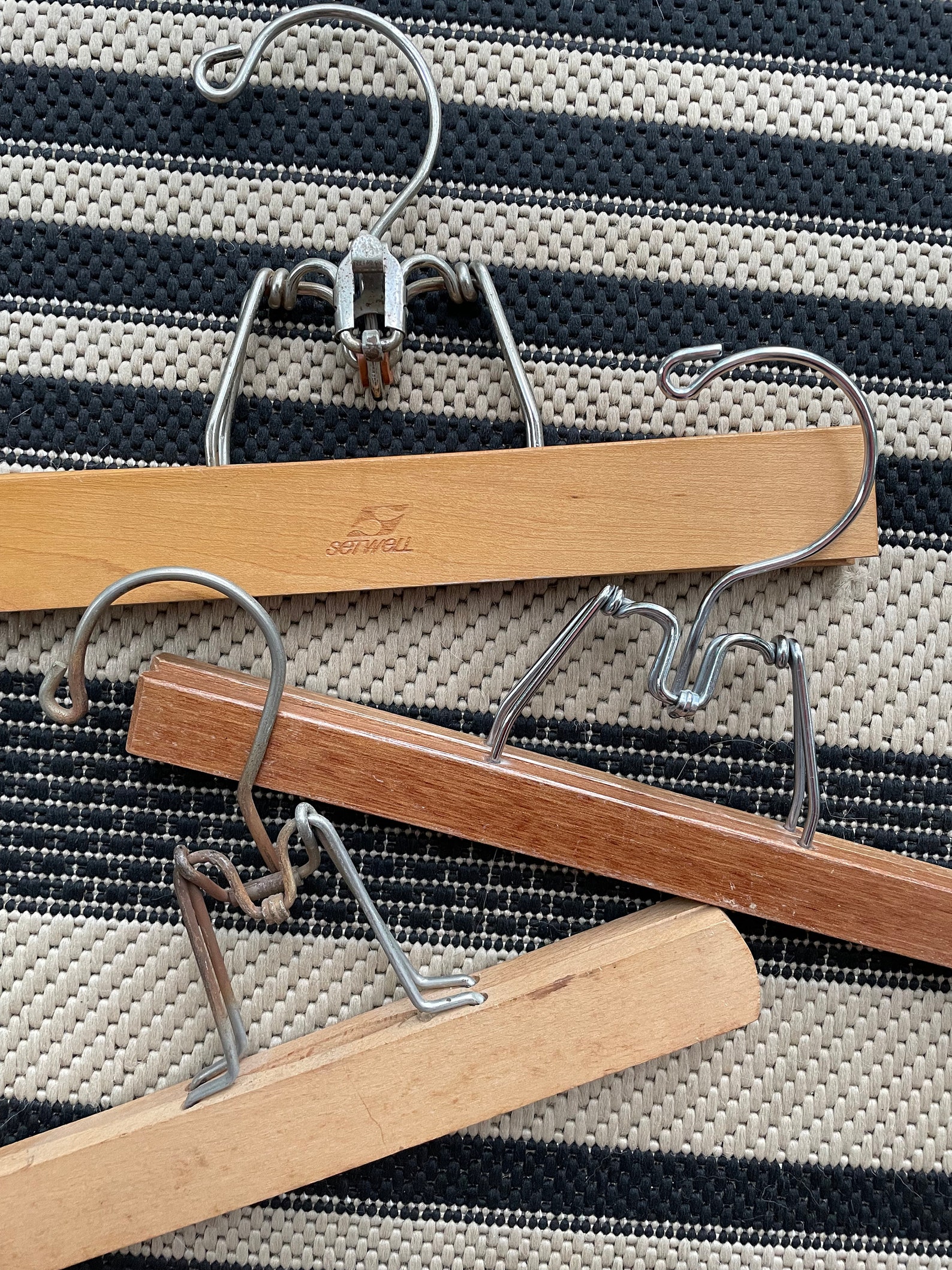Vintage wooden pant hangers3 hangersperfect for wall art Etsy