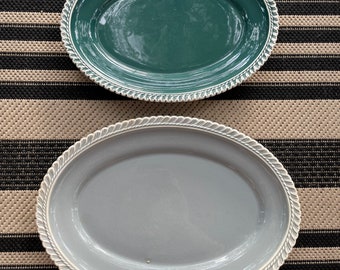 Harkerware Chesterton platters-light grey and teal