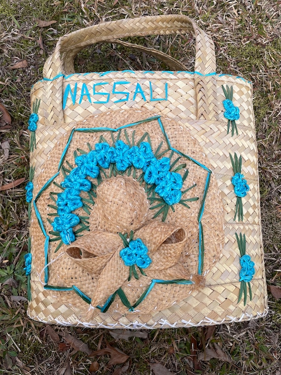 Vintage raffia Nassau Bahamas tote purse