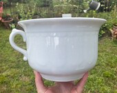 Vintage white ironstone chamber pot