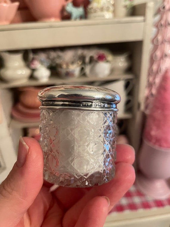 Antique sterling and crystal vanity jar - image 5