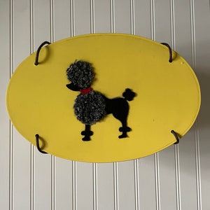 1960s Poodle woven basket sewing basket