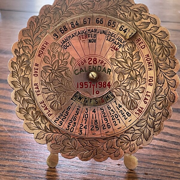 Brass Perpetual Calendar Etsy