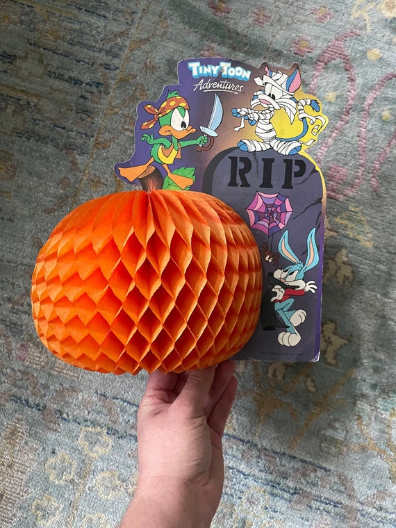 Vintage 1990 Tiny Toon Adventures Halloween honeycomb decorations by Eurkea-pair