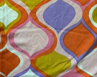 Vintage 1970s Monticello Cannon Orange twin flat bed sheet