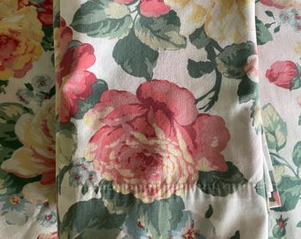 Vintage Wamsutta floral king flat sheet and king pillowcases