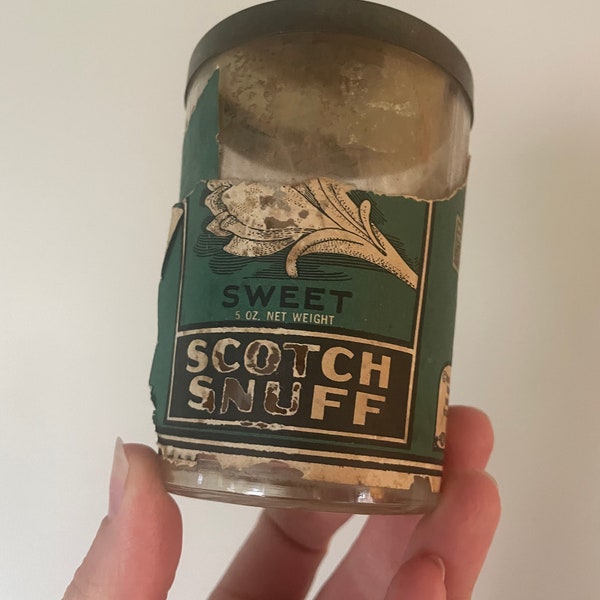 Vintage Tube Rose Scotch Snuff glass bottle