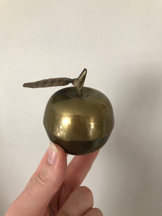 Brass apple trinket box