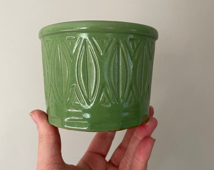 Vintage Zanesville Pottery Green Pottery Flower Pot Etsy