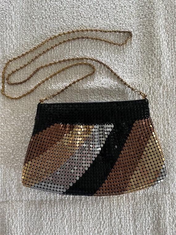 Vintage metallic chainmaille purse- gold, silver, 