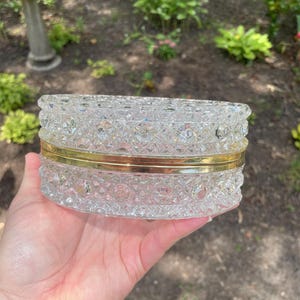 Vintage crystal lidded box