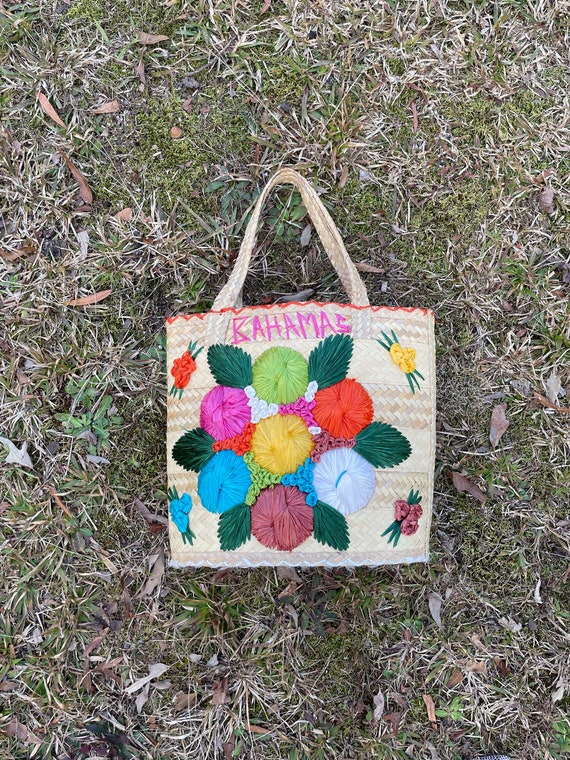 Vintage raffia Bahamas tote purse - image 1