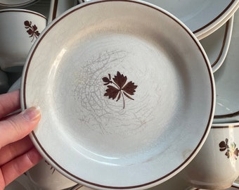 Antique Ironstone Luster Copper Tea Leaf  plate