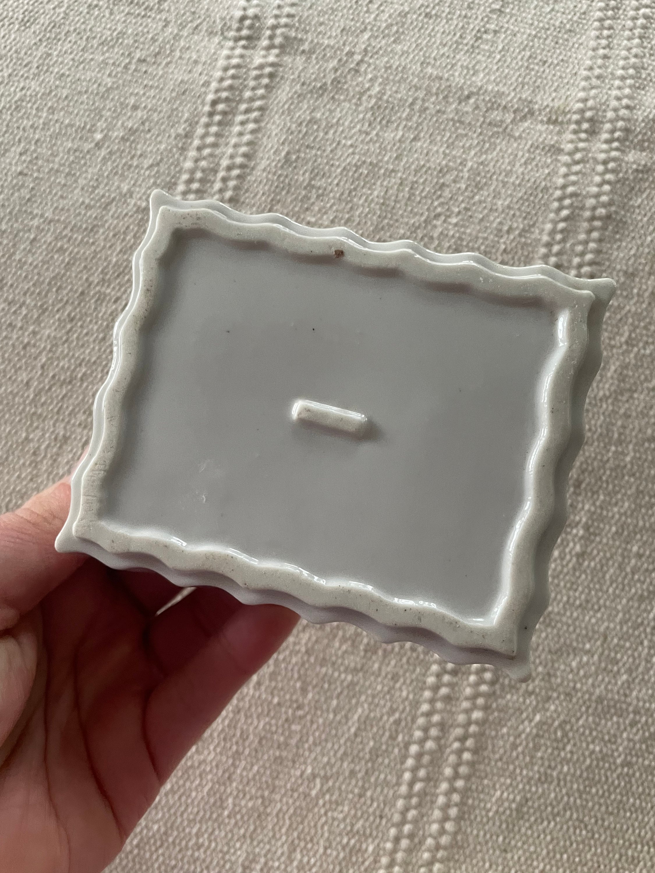 Antique Ironstone Hand Painted Fluted Soap Dish Etsy