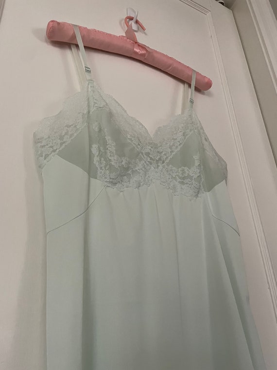 Vintage Vassarette mint green slip-36A - image 6