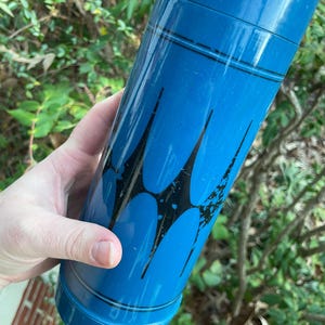 Vintage blue and black plastic Aladdin thermos