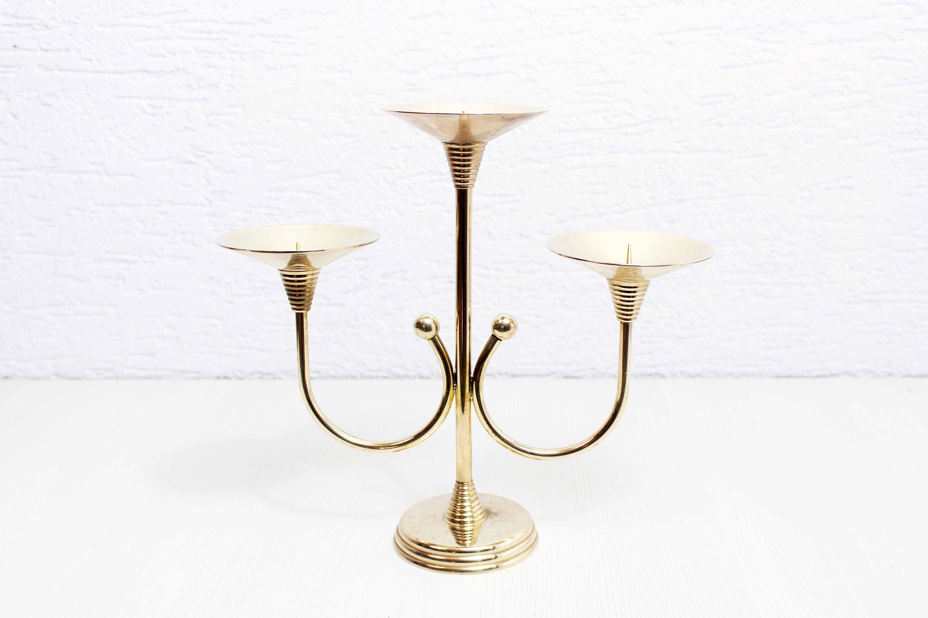 Bougeoir Pique Cierges Art Deco en Bronze 1960S