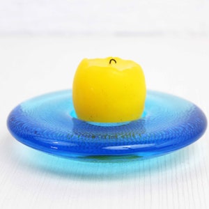Iittala candle holder, Blue Nappi model by Markku Salo