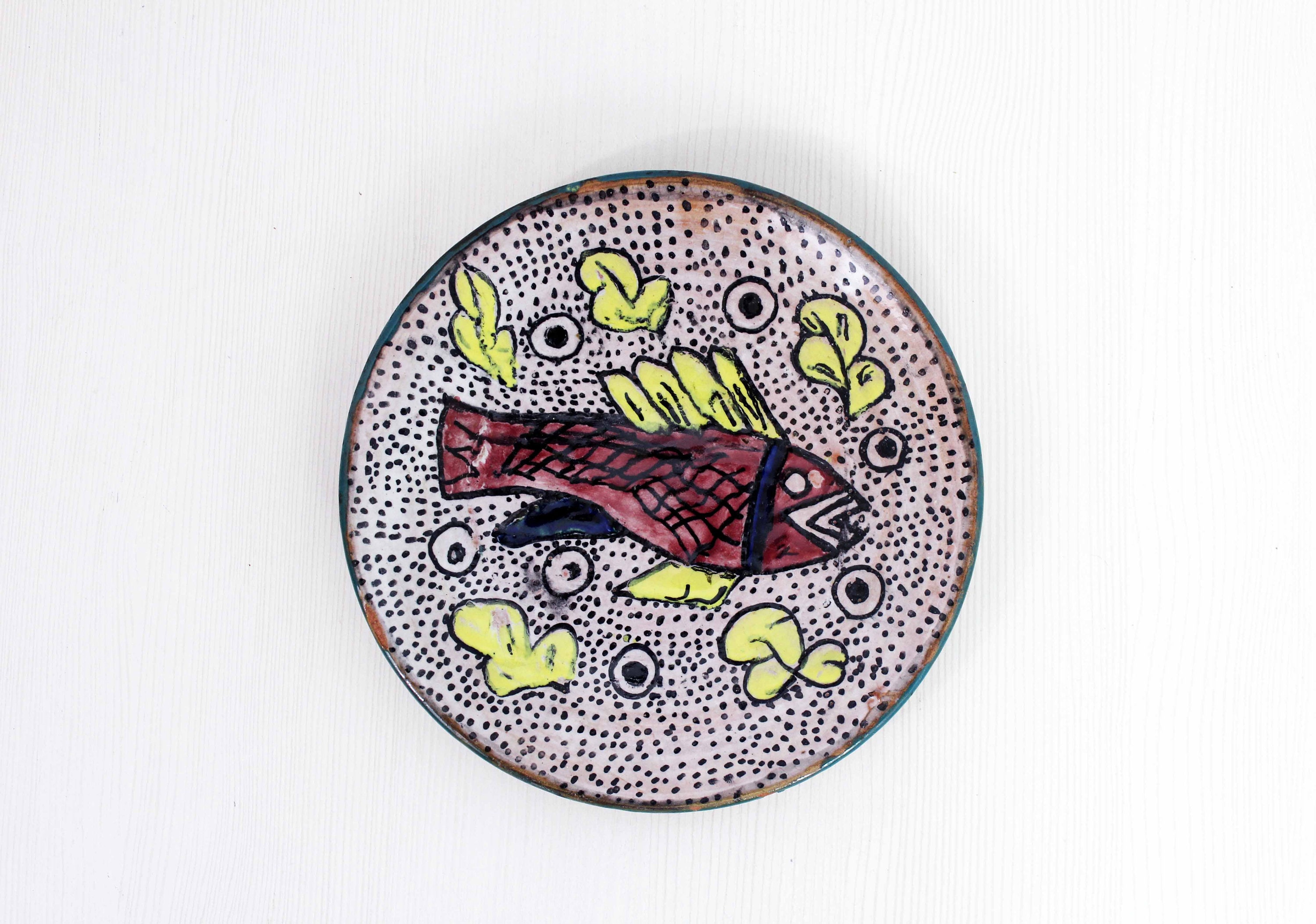 Assiette Artisanale en Grès Années 30/40