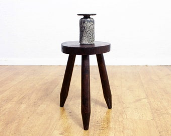 Old stool in solid beech wood