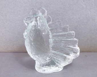 Glas-Briefbeschwerer „Henne“ Pukeberg Schweden