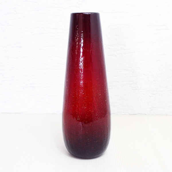 Beau vase vintage années 60 style scandinave en verre