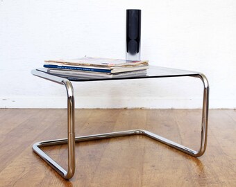 Tables style Bauhaus chrome et verre / Thonet B97